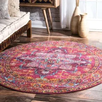 silk round carpets