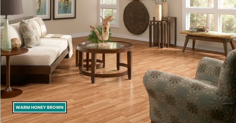 Warm Honey Brown Laminate Floor